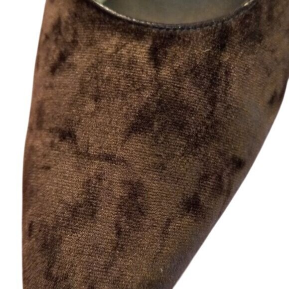Salvatore Ferragamo 6.5 B Brown Velvet Heels Made Italy Elegant Classic Vintage - Picture 12 of 12